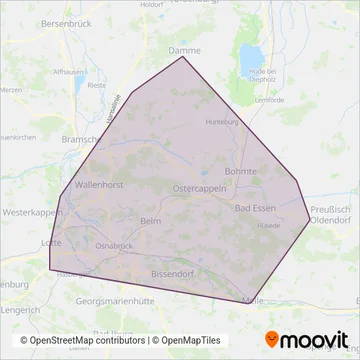 Схема покрытия компании Verkehrsgesellschaft Landkreis Osnabrück