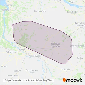Схема покрытия компании Weser-Ems-Bus Bremen
