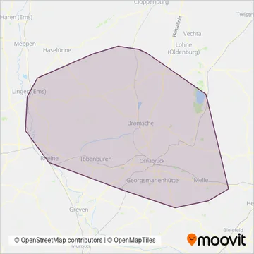 Схема покрытия компании Weser-Ems-Bus Osnabrück