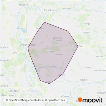 Схема покрытия компании Hülsmann Reisen