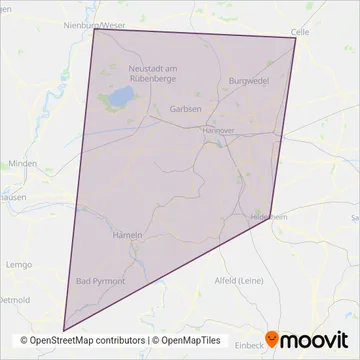 Схема покрытия компании S-Bahn Hannover