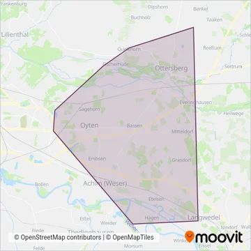 Схема покрытия компании Vonau Reisedienst GmbH & Co. KG