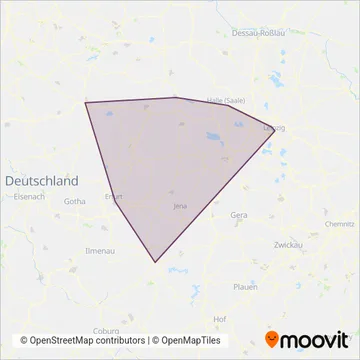 Схема покрытия компании ABELLIO Rail Mitteldeutschland GmbH (Автобус)