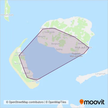 Схема покрытия компании Wyker Dampfschiffs-Reederei