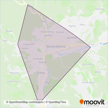 SAD Zvolen coverage area map