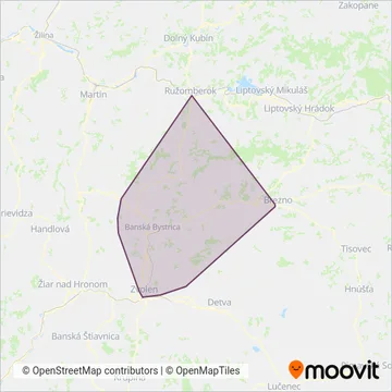 SAD Zvolen coverage area map