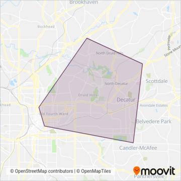 Emory Shuttle coverage area map