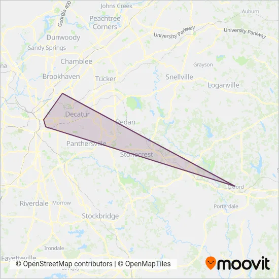 Emory Shuttle coverage area map