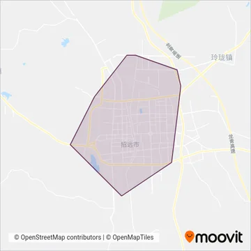 招远公交 coverage area map