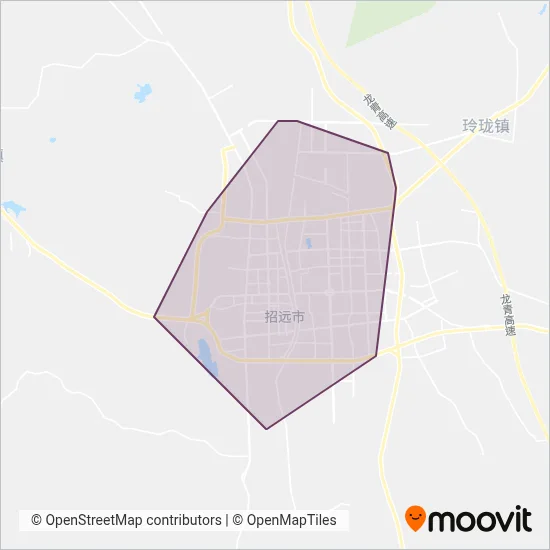 Zhaoyuan Bus coverage area map