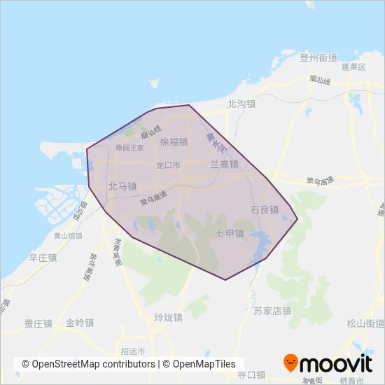 Longkou Bus coverage area map