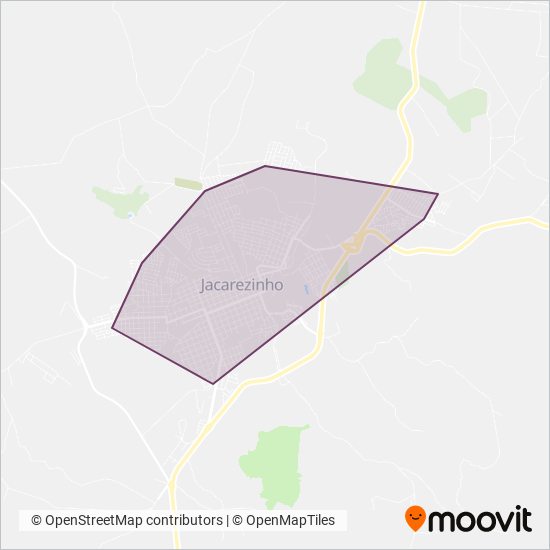 Mapa da área de cobertura da Empresa de Transporte Coletivo Jacarezinhense