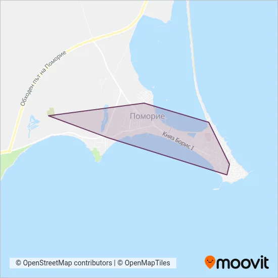 Pomorie City Transport coverage area map