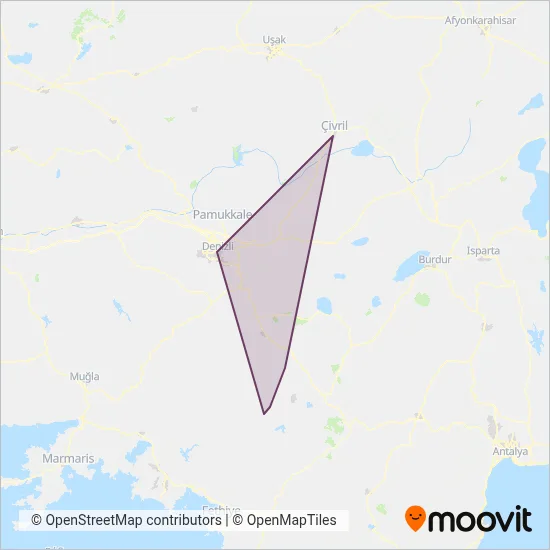Denizli İlçe Kooperatifleri coverage area map