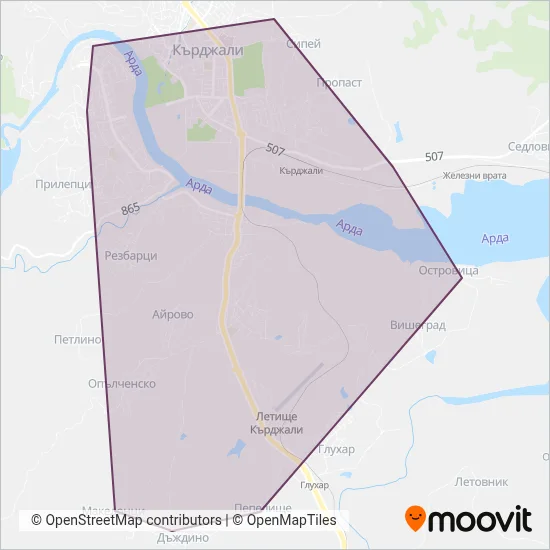 Arpezos Bus coverage area map