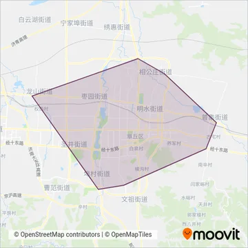 章丘广通公交 coverage area map
