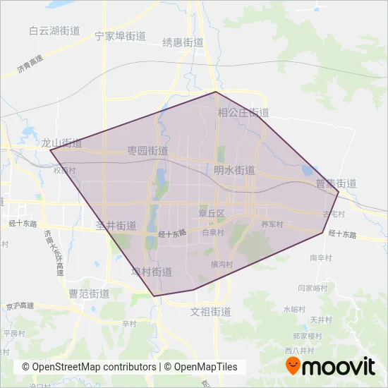 Zhangqiu Guangtong Public Transport coverage area map