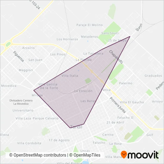 Villa Aguirre coverage area map