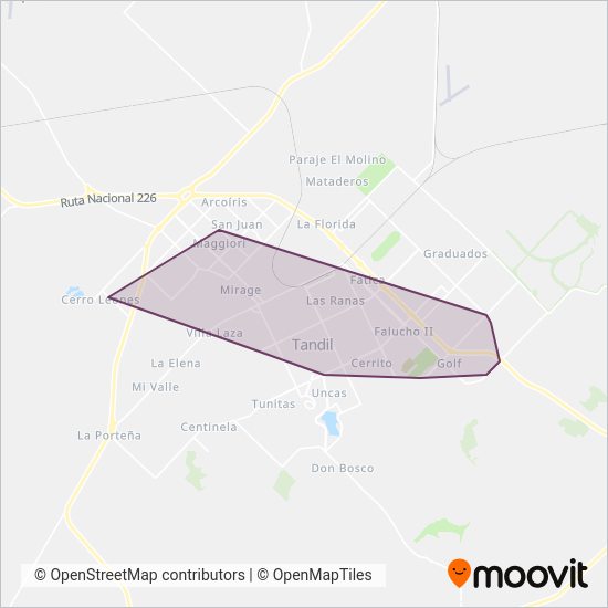 Mapa del área de cobertura de General Rodríguez