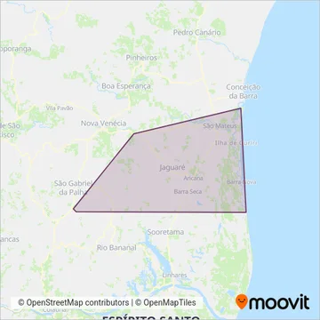Viação São Gabriel (Linhas rodoviárias) coverage area map