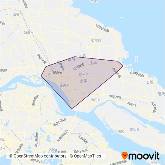 Nantong Public Transport coverage area map