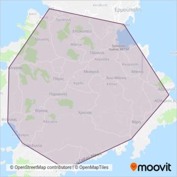 ΚΤΕΛ coverage area map