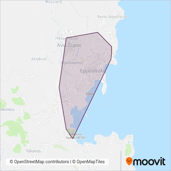 Syros Municipal Transport coverage area map