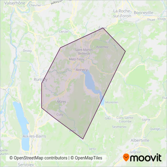 SIBRA coverage area map