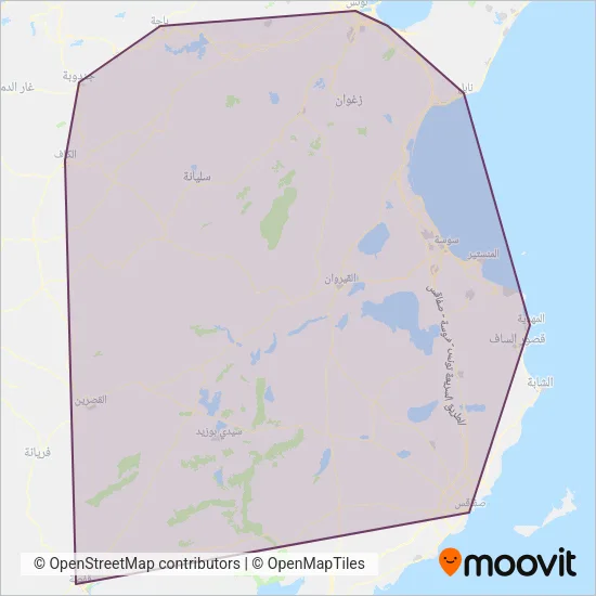 Kairouan Regional Transport Company coverage area map