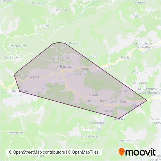 T'CAP - Urbain coverage area map