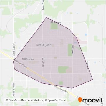 BC Transit - Fort St. John Transit coverage area map