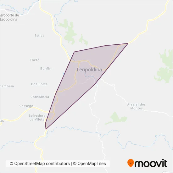 Viação Leopoldinense coverage area map