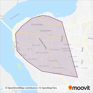 Transportes San Lorenzo (ERSA) coverage area map