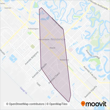 San Fernando Urbano S.R.L. coverage area map