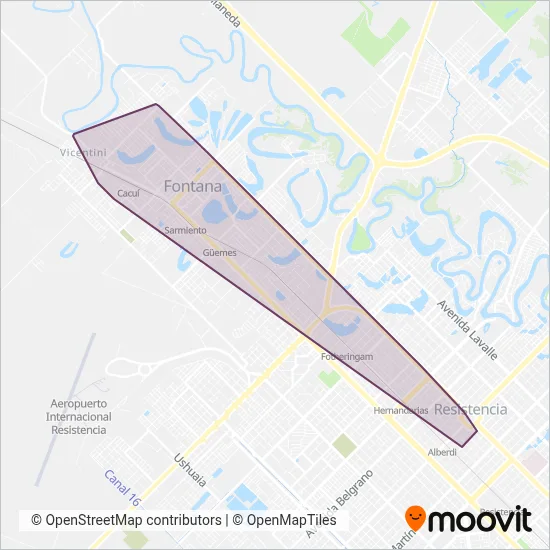 Mapa del área de cobertura de La Cordial SRL