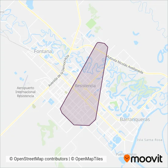 Resistencia Urbana UTE coverage area map