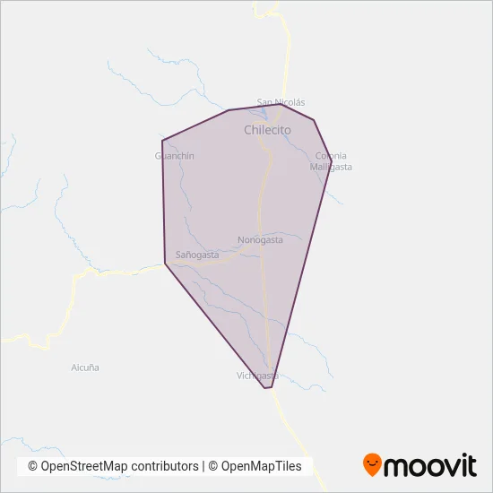 Rioja Bus Chilecito coverage area map