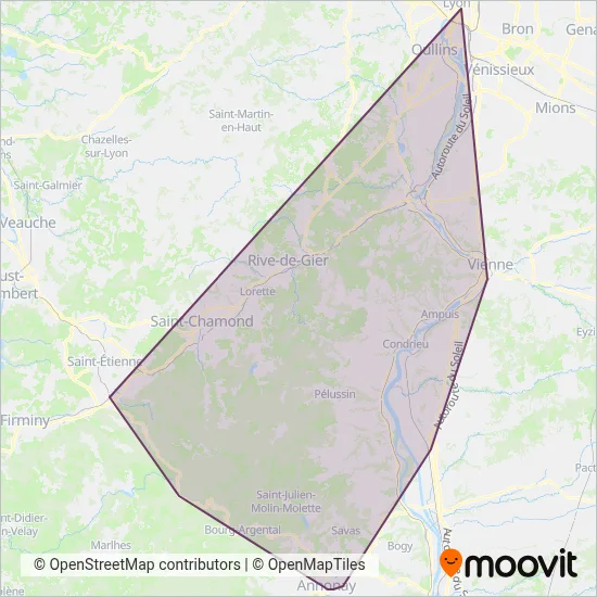 Cars Région Loire coverage area map