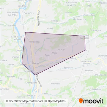 Cars Région Isère coverage area map