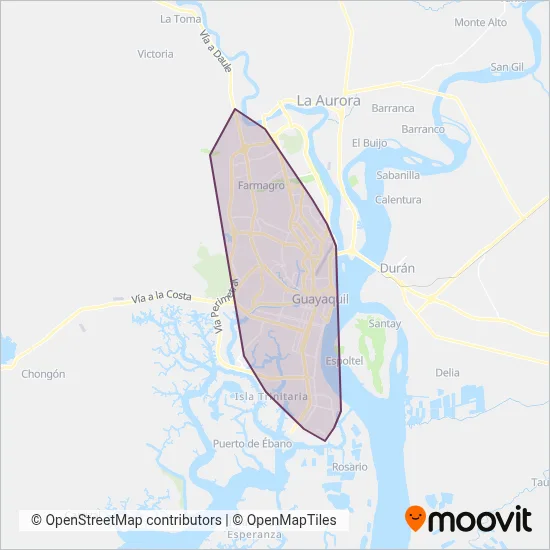 Metrovia coverage area map