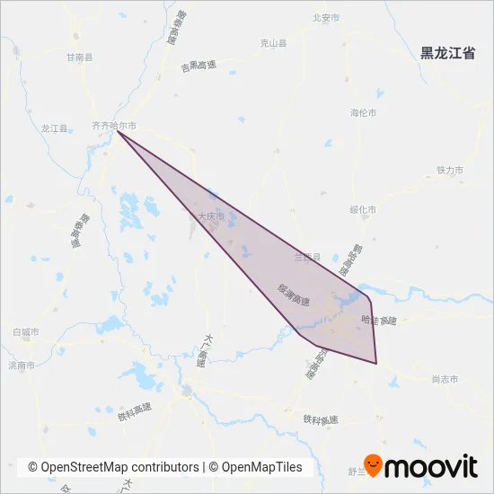 Bus coverage area map