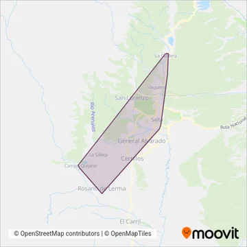 SAETA - Transal SRL - Corredor 6 coverage area map