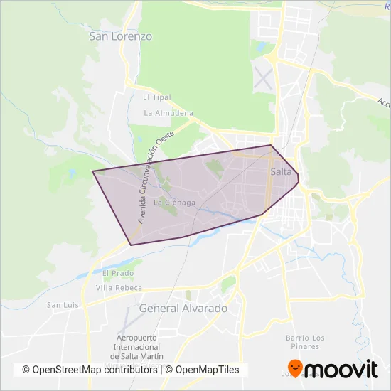 SAETA - Transal SRL - Corredor 4 coverage area map