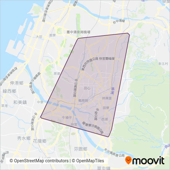 Taichung Bus coverage area map