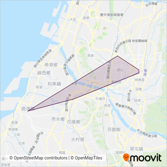 Zhonglu Bus coverage area map