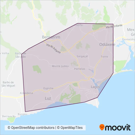 A Onda - Mobilidade Urbana coverage area map