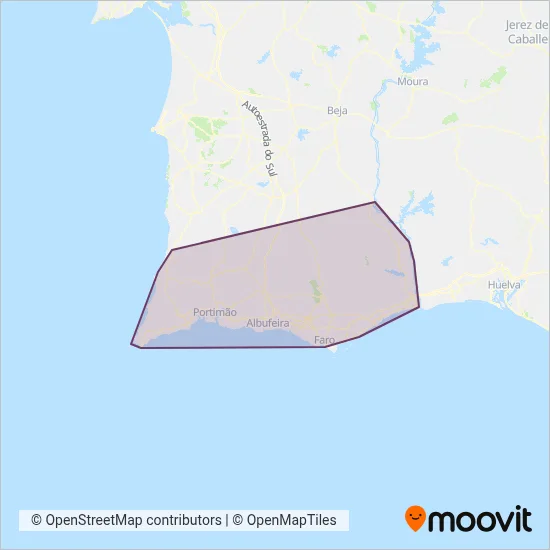 Vamus Algarve coverage area map