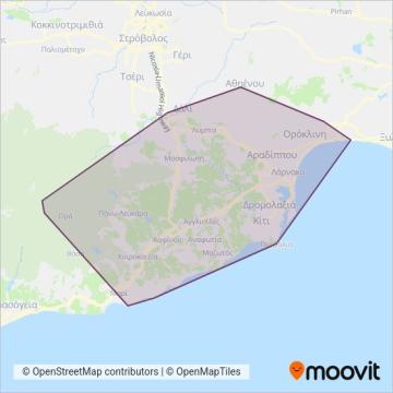 Λάρνακας Ζήνωνας χάρτης κάλυψης περιοχής