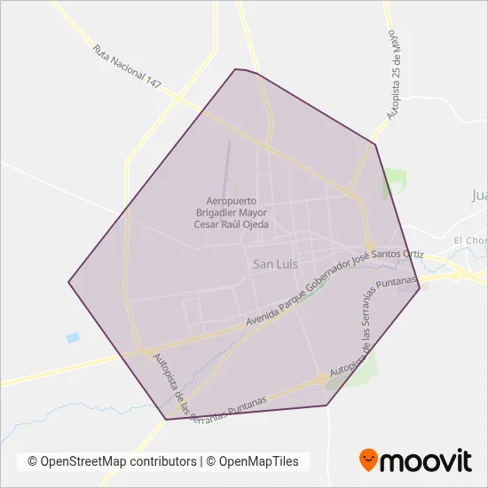 Transpuntano coverage area map