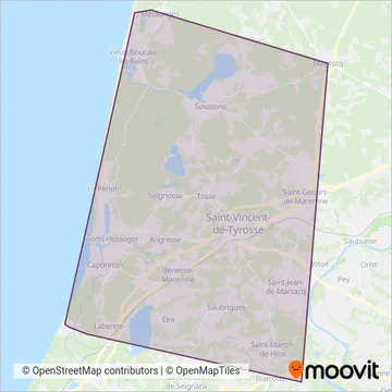 Yégo Plages coverage area map